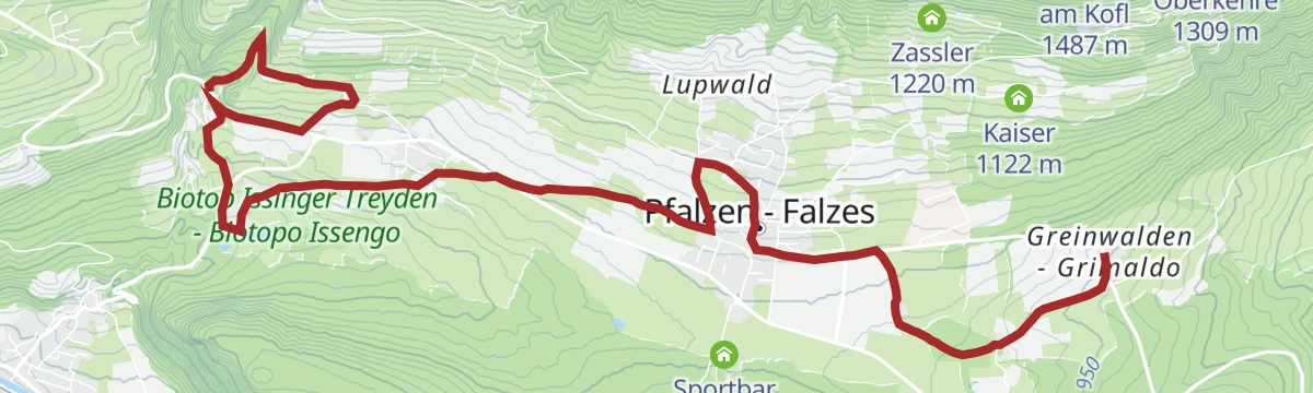 Route map: Four Churches Trail - variant bus stop Hofern